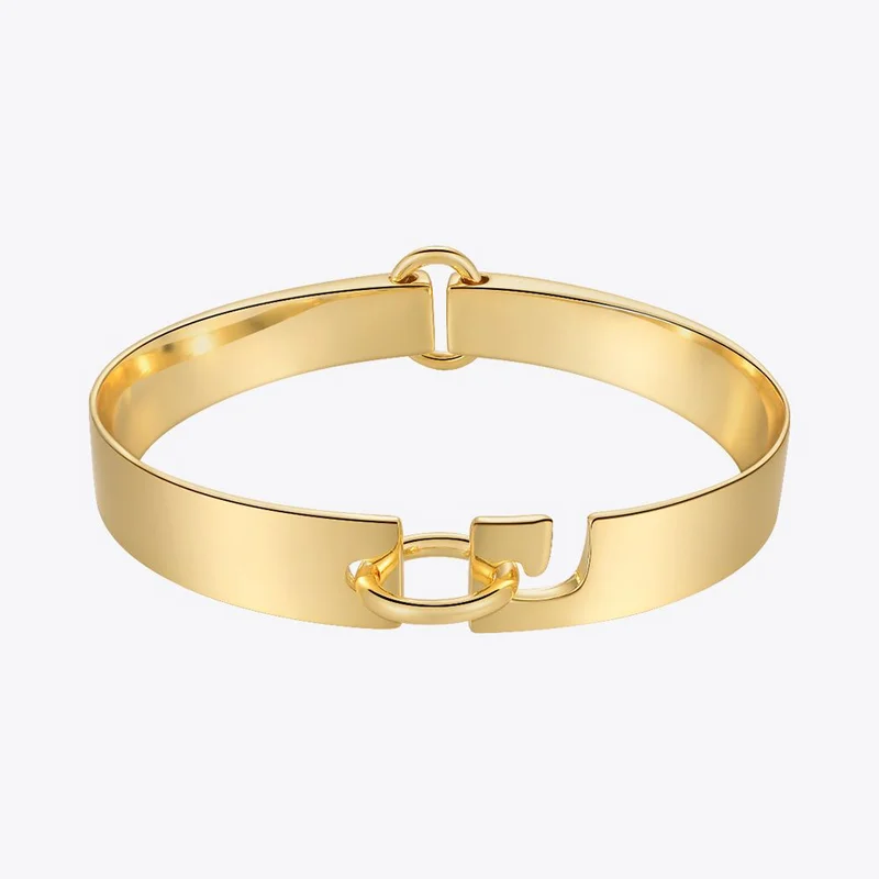 ENFASHION Pulseras Punk Hook Ring Bangle For Women Gold Color Delicate Bracelet Graduation Fashion Jewelry Dropshipping B222327