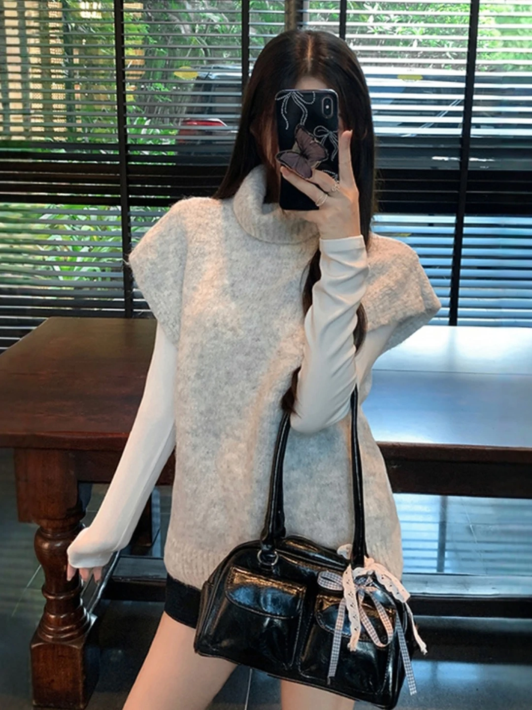 

Мягкий уютный свитер с высоким воротником, жилет, женская весенне-осенняя верхняя одежда, многослойный ленивый трикотаж, топ Advanced Sensation