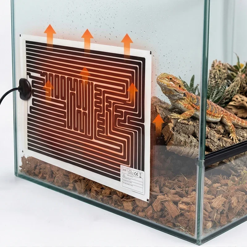 EU Plug Reptiles Heat Mat Adjustable Temperature Pet Heating Warm Pad for Lizard Turtle Small Fish Tank Heat Preservation