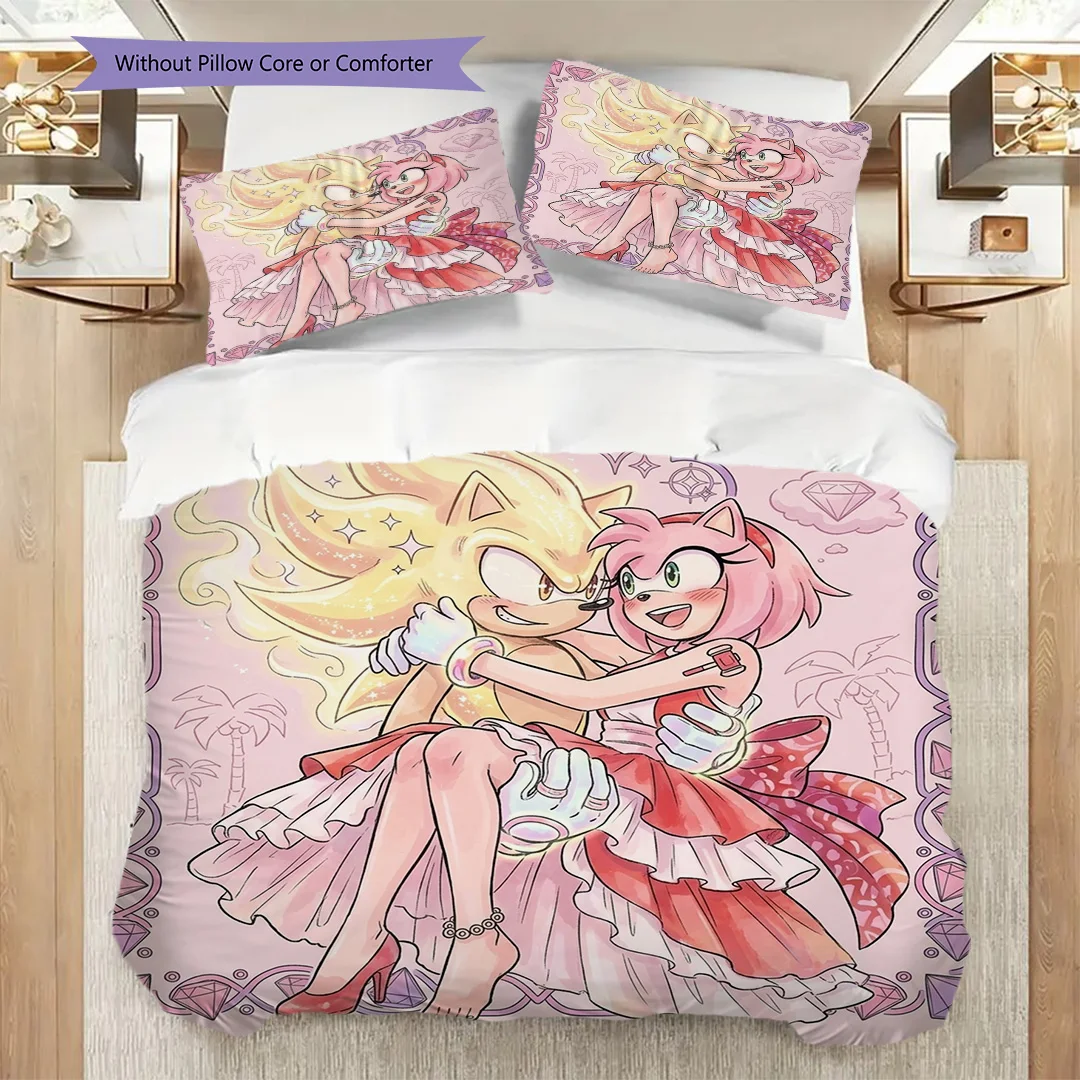 Sonic the Hedgehog Printed Duvet Cover Set & Pillowcase Bedroom Daily Use Ornament Fan Gift-kwq376 - view 2