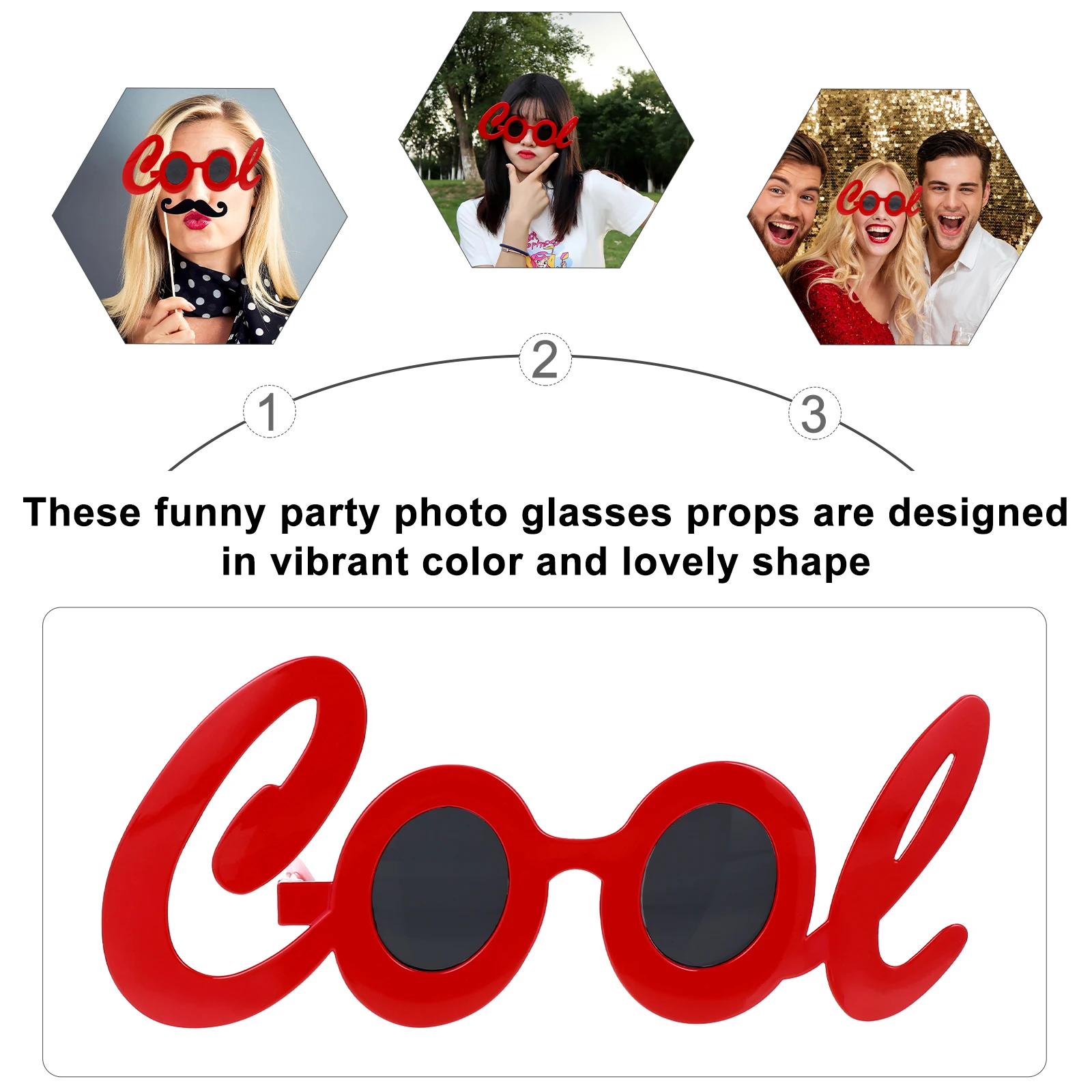 

2 Pcs Glasses Letter Festival Photo Booth Props Party Aldult Birthday Funny Red