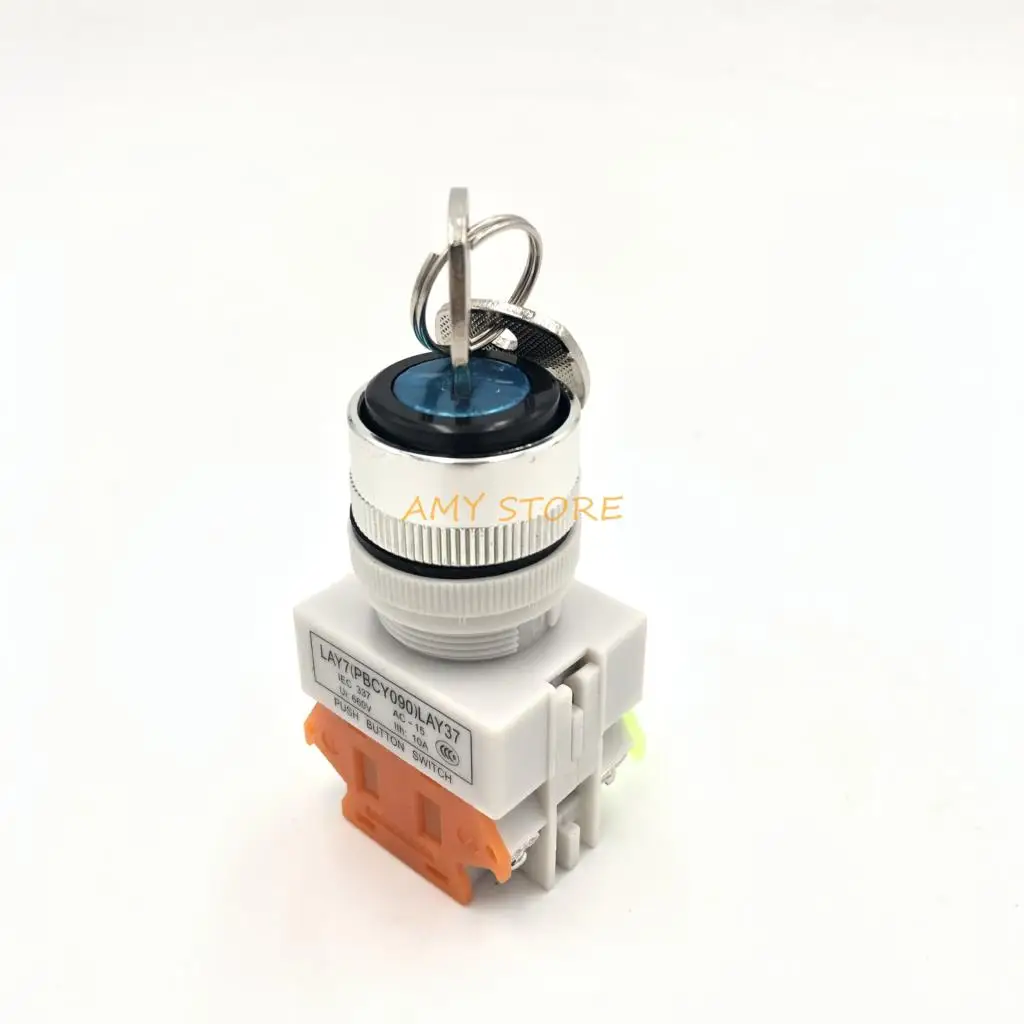 LAY37-11YX/3 Ui:660V 10A Three 3 Position Rotary Key Lock Select Selector Switch 1NO 1NC