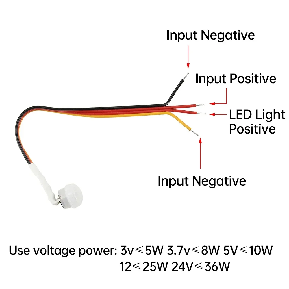 1/5PCS DC 3-24V PIR Motion Sensor Light Switch Human Body Detector Time Delay Mode Adjust Infrared Sensor Auto Control