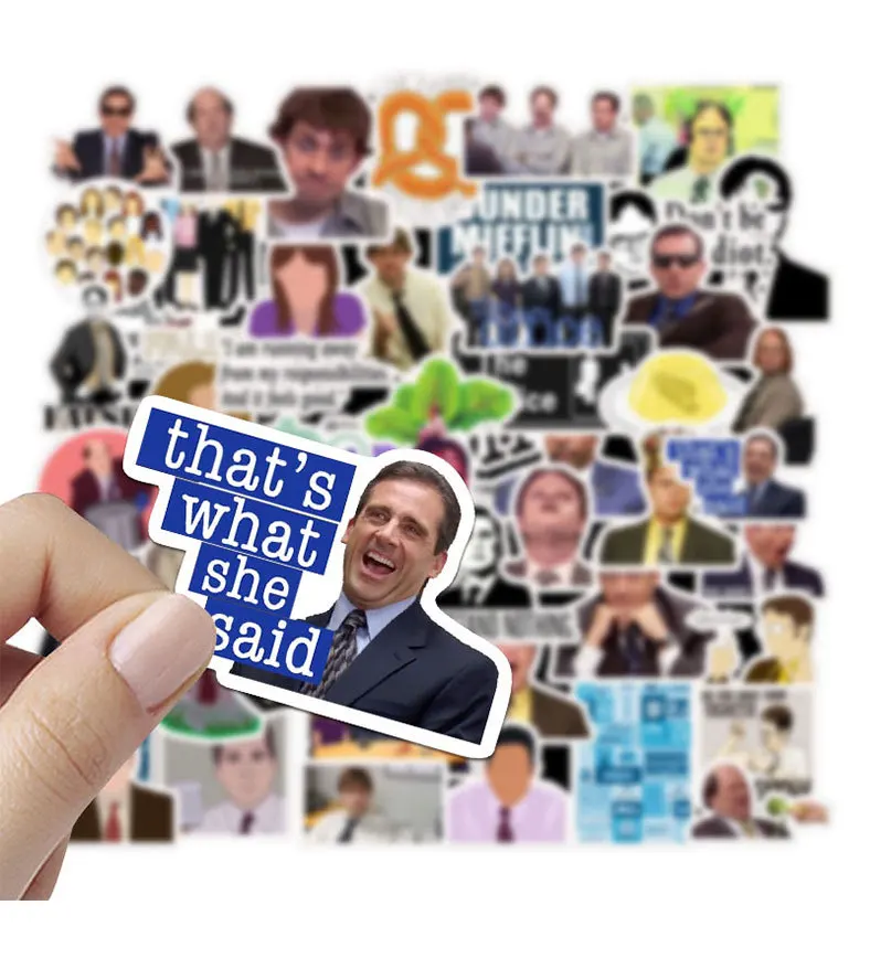 50PCS Funny TV Show The Office Stickers Graffiti Decals Motorcycle Travel Luggage Guitar Skateboard Cartoon Sticker Classic Toy