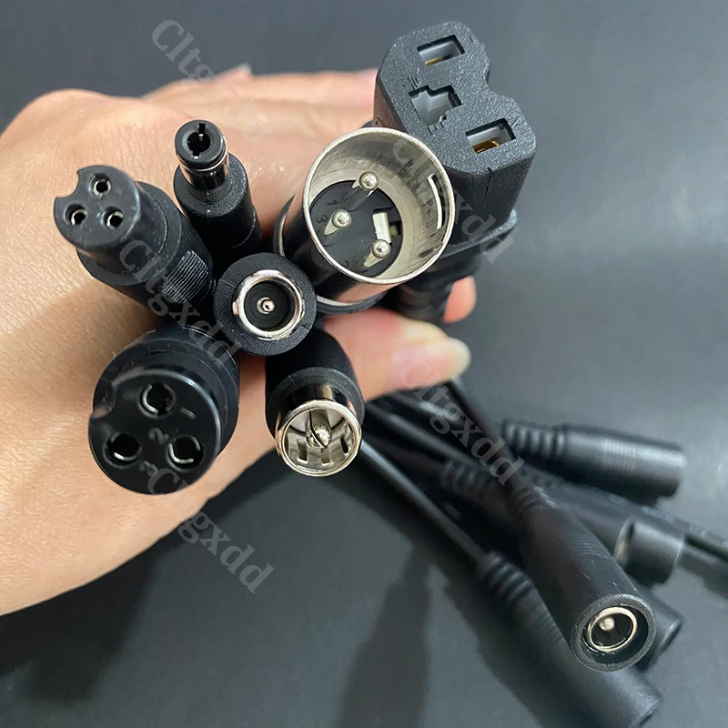 DC-Adapter-Konverterstecker 5,5mm*2,1mm Buchse auf XLR 3-polig 5,5*2,5mm 8,0*1,6mm RCA M12 M16 C13 Stecker Geeignet für Roller – Detail 6