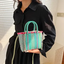 olorful Woven Hand bags For Women Summer Beach Shoulder Bag Brand Cute Purses And Handbag Designer Crossbody Bag