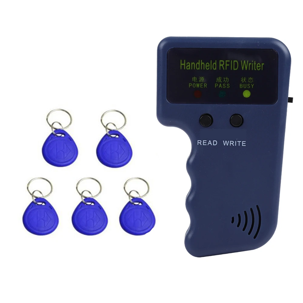 Handheld H-ID 125KHz EM4305 T5577 RFID Smart Duplicator Copier Writer Programmer Reader 5Pcs Rewritable Cards