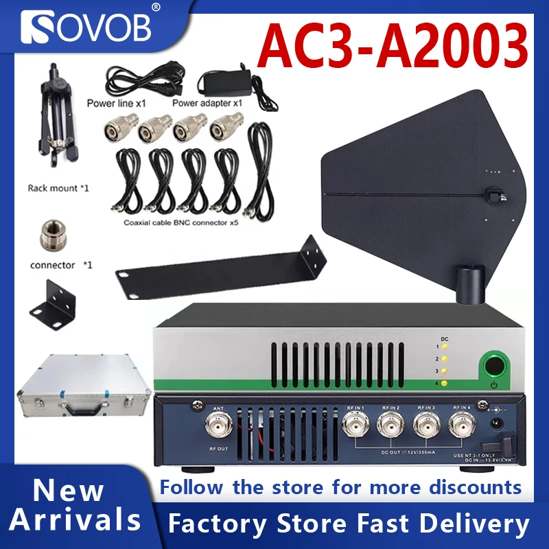AC3-A2003 signal splitter combiner wireless ear feedback monitoring system RF antenna amplifier distributor stable 450-960MHz