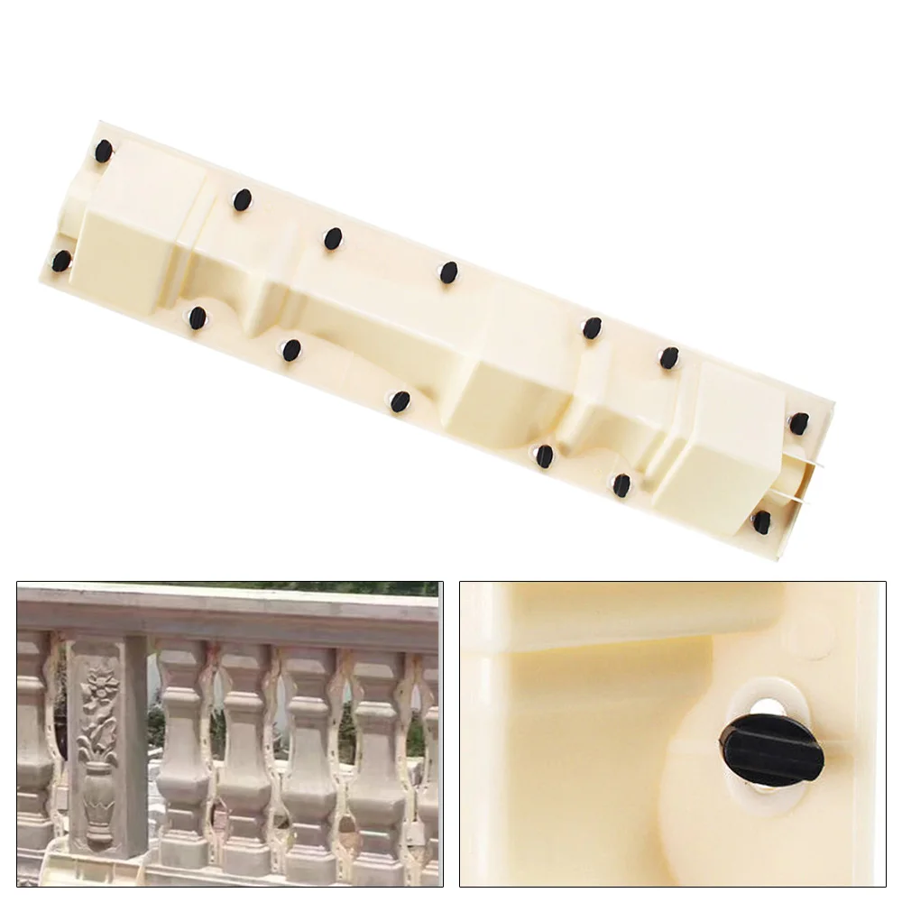 

2PCS Durable Plastic Square Vase Column Mold, 70cm Concrete Plaster Railing Mould for Garden/Balcony/Park