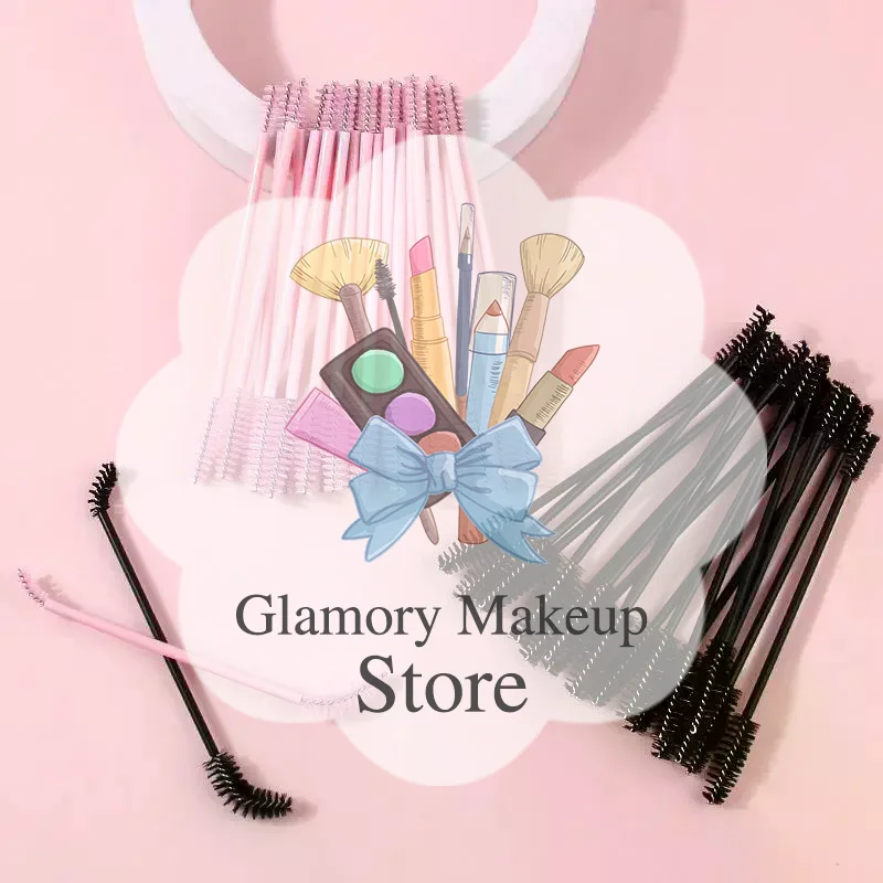 20Pcs Mini Double-ended Disposable Eyelash Brushes Lash Comb for Pocket Travel Eyelash Extension Makeup