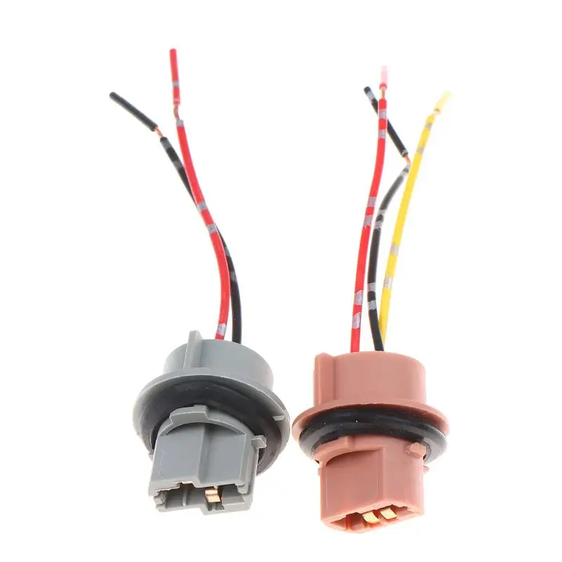 

【MO】2Pcs T20 7443 W21/5W 7440 W21W Socket Adapter Female Plug For Car Brake Light Reverse Lamp Turn Signal Headlight Light
