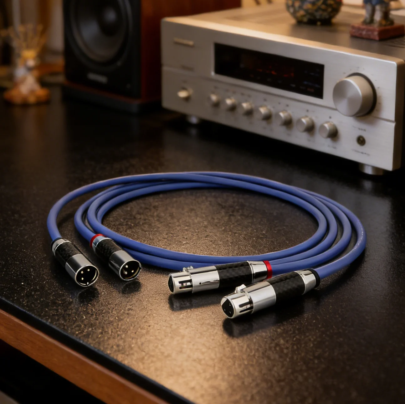 Pair XLR Cable 3Pin XLR Balanced Cable OCC Silver Plated RCA to XLR interconnect Amplifier Line With Carbon Fiber Plug
