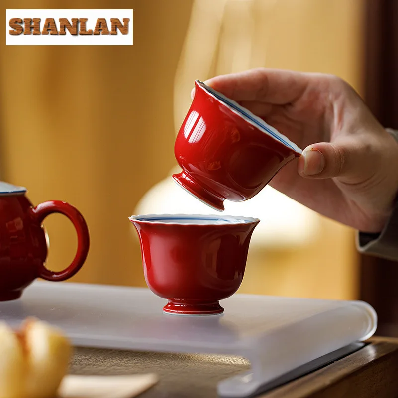 

2 шт./лот, ручная роспись, двухлинейная чайная чашка с высокой ножкой, элегантная чайная чаша, кувшин, чайная дегустация, чашка для запаха, чашки Chazhan Master, чайный сервиз, 65 мл