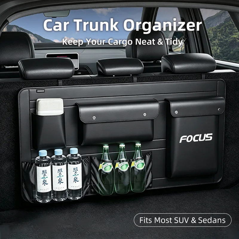Car Trunk Storage Bag SUV Auto Seat Back Hanging Organizers Storage Mesh Bag for Ford Focus 2 MK2 Fiesta Mondeo Galaxy Ecosport