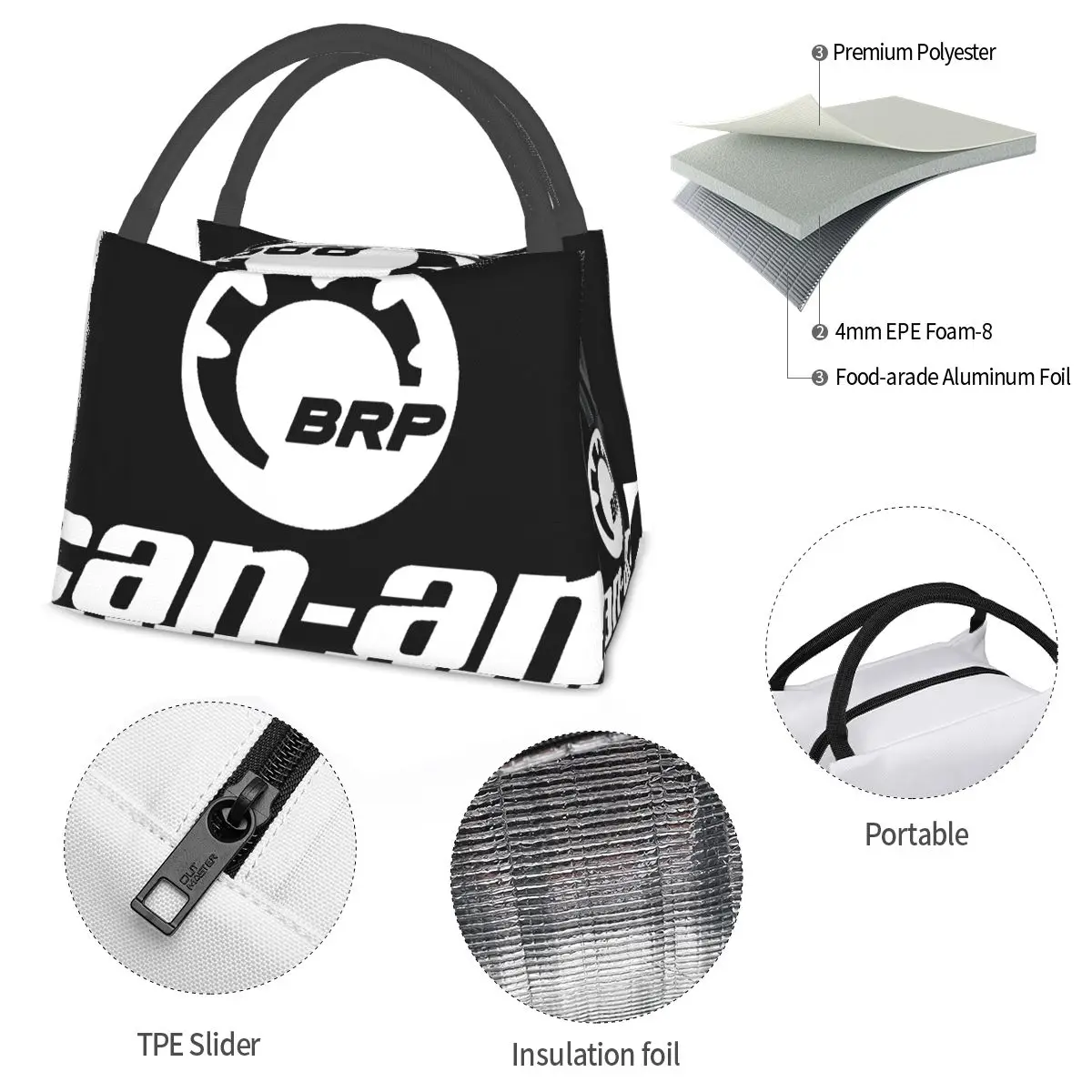 Can Am BRP Logo Portable insulation bag for Cooler Thermal Food Office Pinic Container