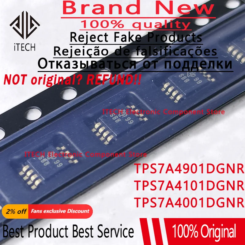 Nuevo regulador lineal Original tps7a4901dgrr, TPS7A4101DGNR SBB, TPS7A4001DGNR, QVQ, TPS7A4901, TPS7A4101, TPS7A4001, 10 unidades por lote