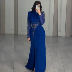 Customized Simple Jersey Sequined Straight Long Dresses Bespoke Occasion Exquisite Chinese Style