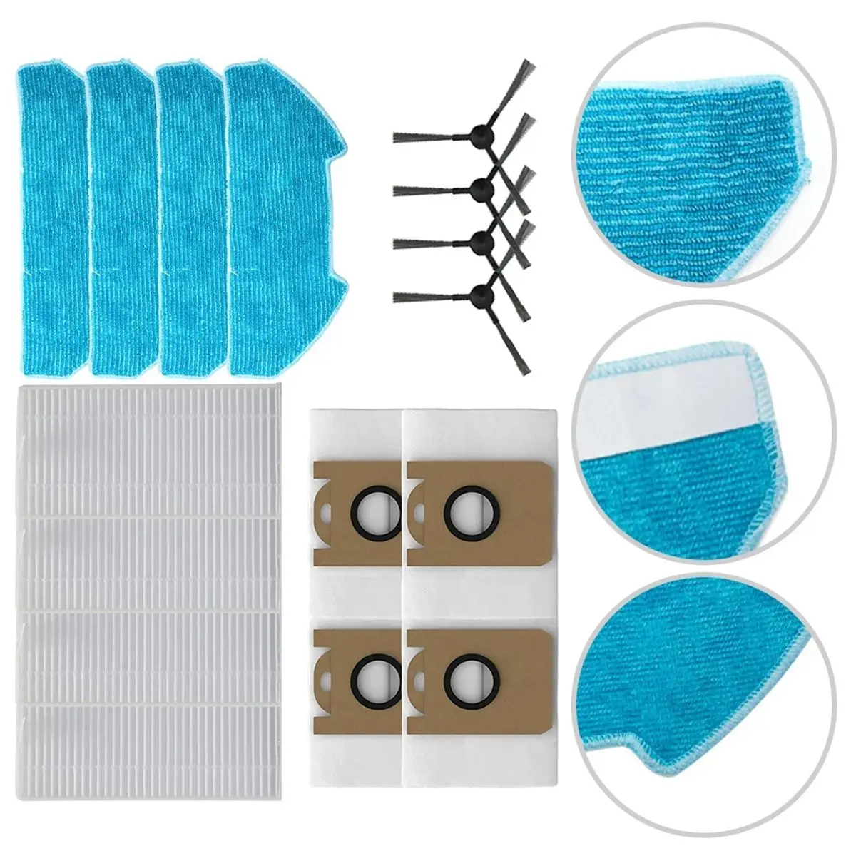 A56K Filter Mop Cloth Dust Bag Side Brush Kit Traps Dust Particles for R10 Cordless Robot Vacuum Cleaner Accessory