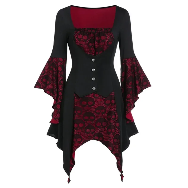 Vintage Halloween Cosplay Kostüm Hexe Vampir Gothic Kleid Geist Kleider Up Party Mittelalterliche Braut Weibliche Halloween Kleidung