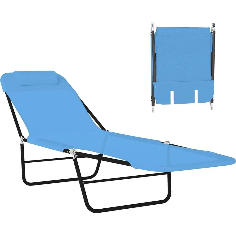

Chaise Lounge Chair, Pool Sun Tanning Chair, Outdoor Lounge Chair with Reclining Back, Breathable Mesh Seat, for Rest or Beach,