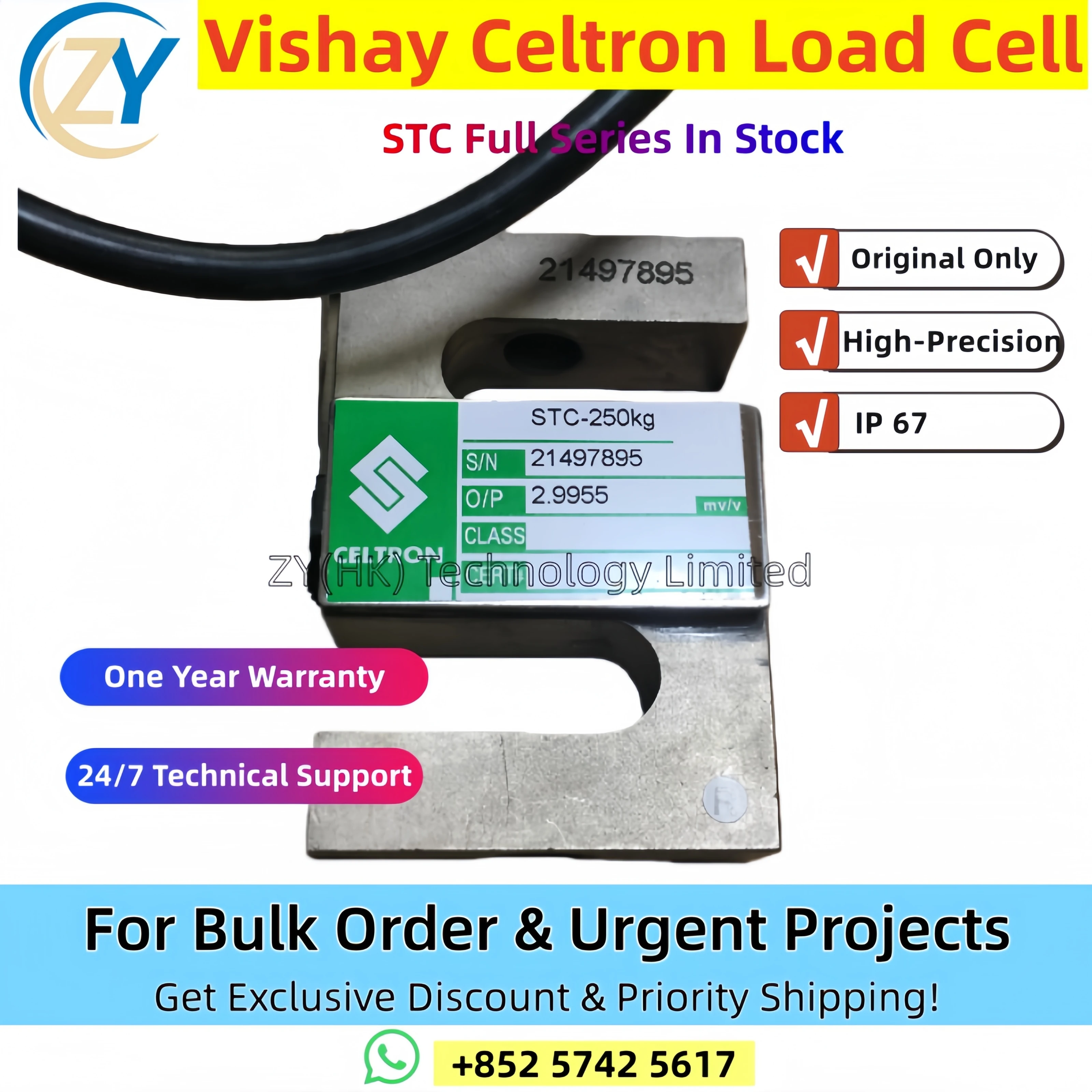 Genuine STC-75Kg 500Kg 750Kg 1000Kg 1500Kg Vishay Celtron STC Series Tension Compression Load Cell