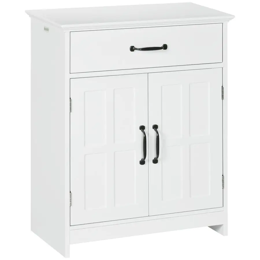

Freestanding Bathroom Cabinet, Farmhouse Small Storage Cabinet with Storage Drawer, 2 Doors, Narrow Floor Cabinet with Adjustabl