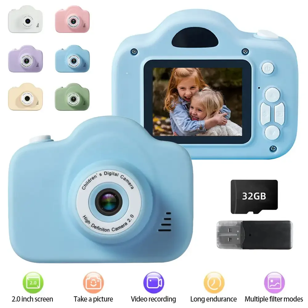 Caméra vidéo HD 1080P à caméra unique, mini caméra numérique pour enfants, jouets, écran couleur de 2 pouces, caméra pour enfants, cadeau d'anniversaire, jouets d'extérieur