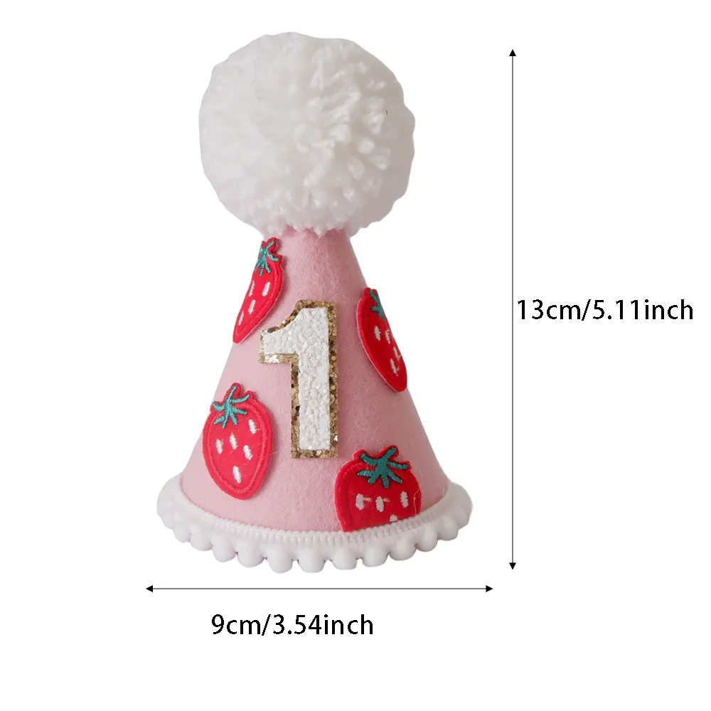 Birthday hat, children\'s bow, strawberry, daisy baby hat, birthday party supplies, photos, props, decorations, Christmas gifts