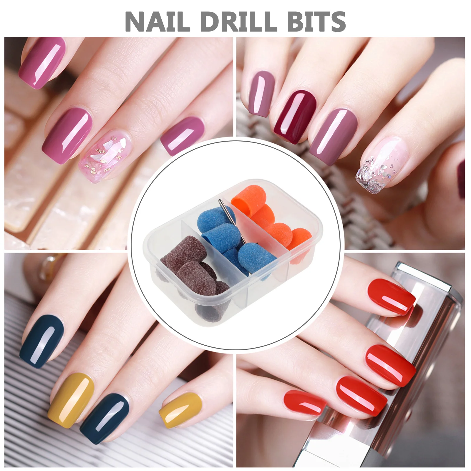 1Set Elektrische Nagelboor Schuurbanden Fijne Korrel Doorn Nail Bit Kleine Schuurkappen voor Acryl Gel Pedicure manicure