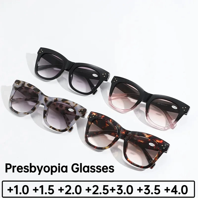 

Neutral New Fashion Full Frame Presbyopia Glasses Ladies Fashion High Definition Blue Light Blocking Reading Glasses To +4.0