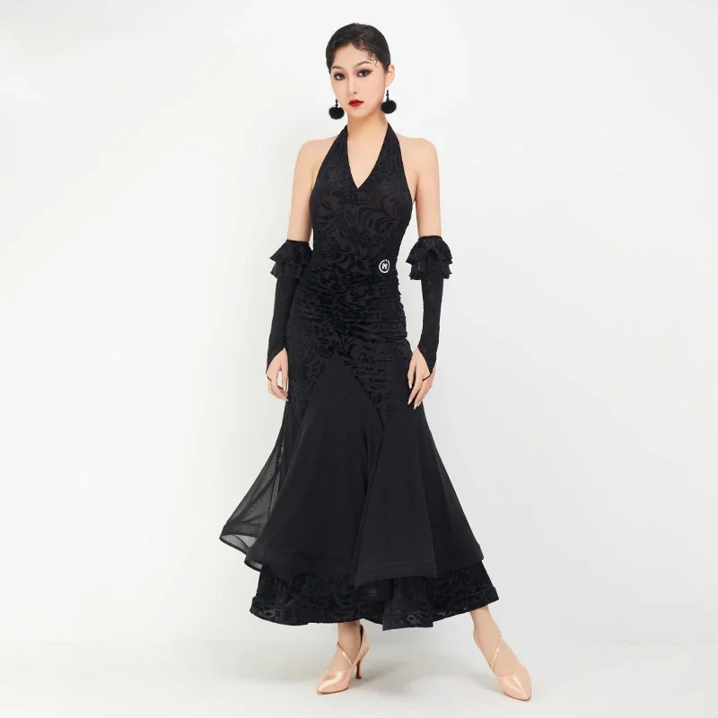 

Свободные юбки, костюм с перчатками, бальное платье, современная танцевальная одежда для женщин, социальный танец, национальный стандарт, большой танец