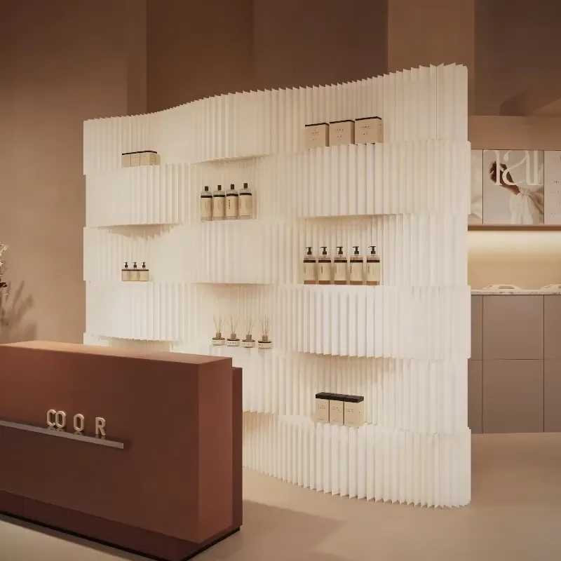 Portable Lightweight Simple Outdoor Wall Folding Accordion Display Rack Kraft Paper for Space-Constrained Environments