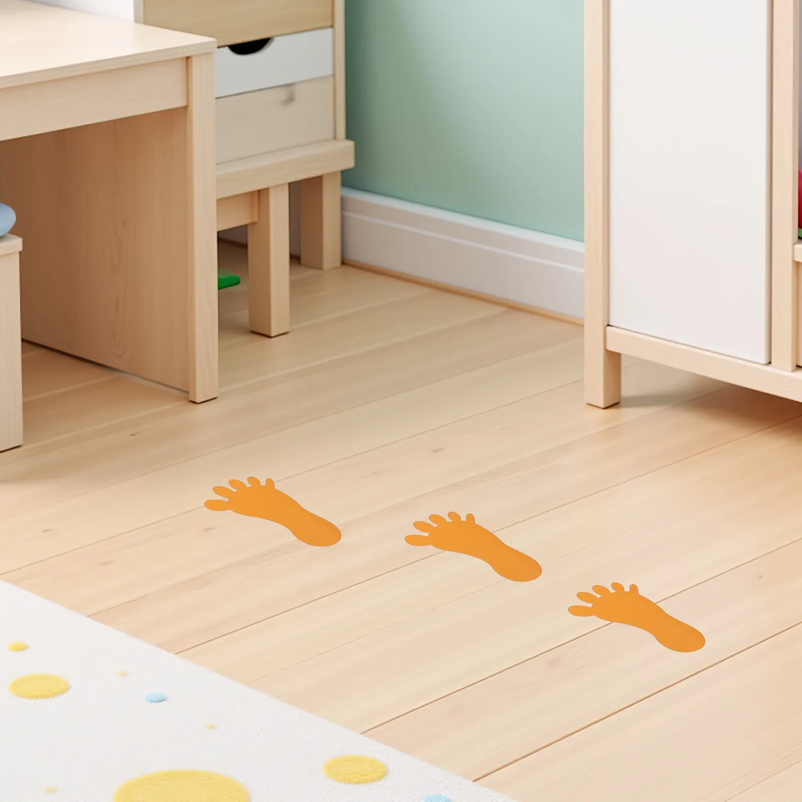 

14 пар наклеек-следов на пол, красочные самоклеящиеся съемные виниловые наклейки для пола, для детских садов, дошкольных учреждений, классов, проходов