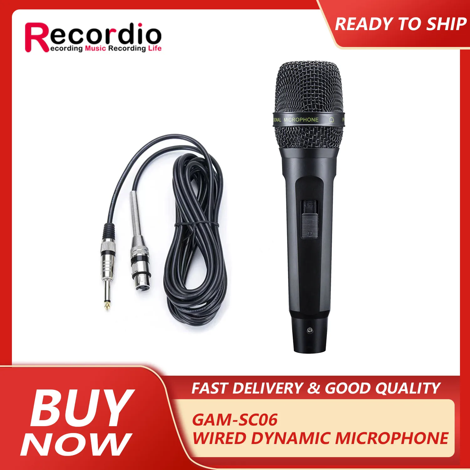 

GAM-SC06 High Quality Professional Performance Wired Microphone Super-Cardioid Dynamic Mic For Live Vocals Karaoke Stage