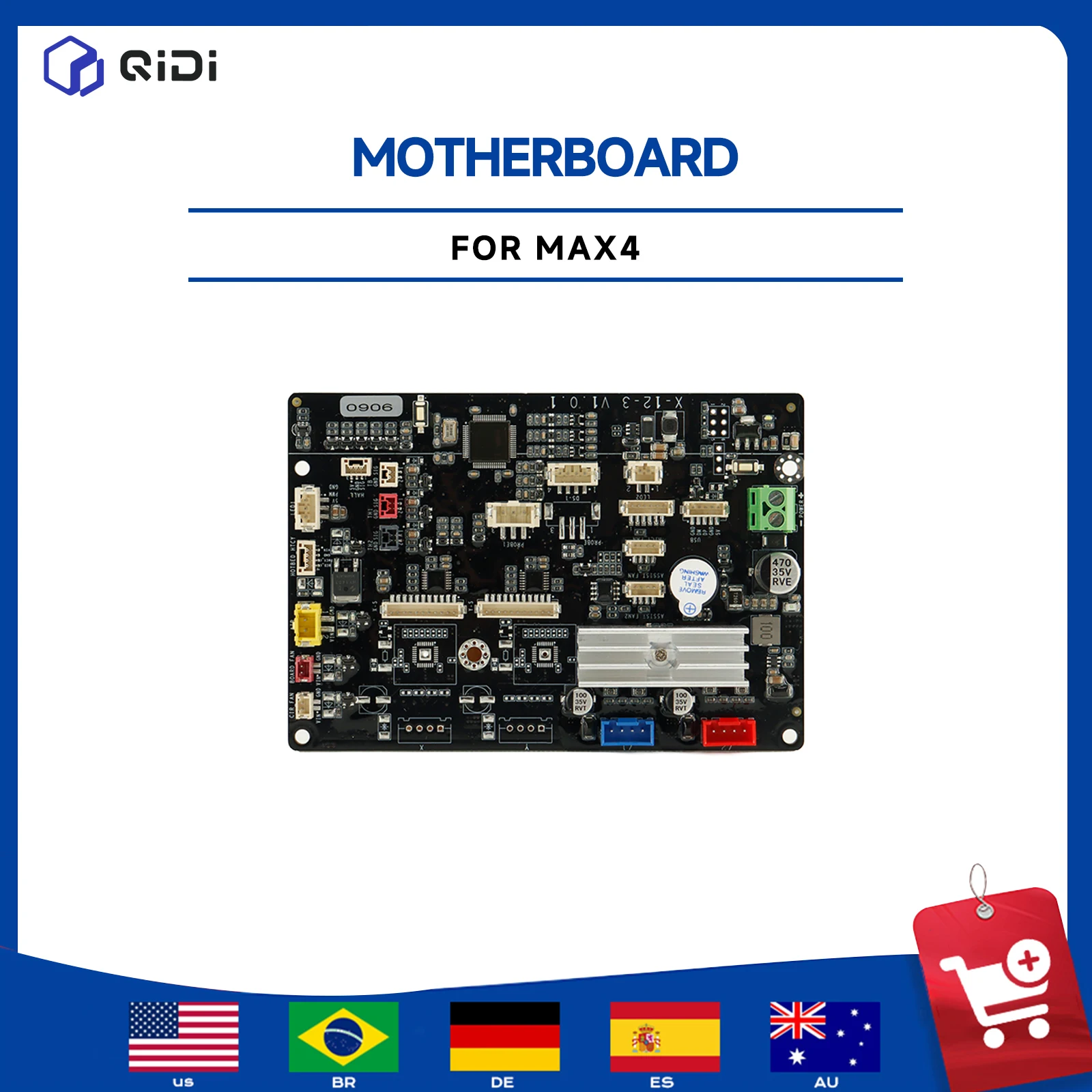 Placa Mãe Traseira Principal QIDI Max4 para Impressora 3D - Placa de Circuito de Controle PCB