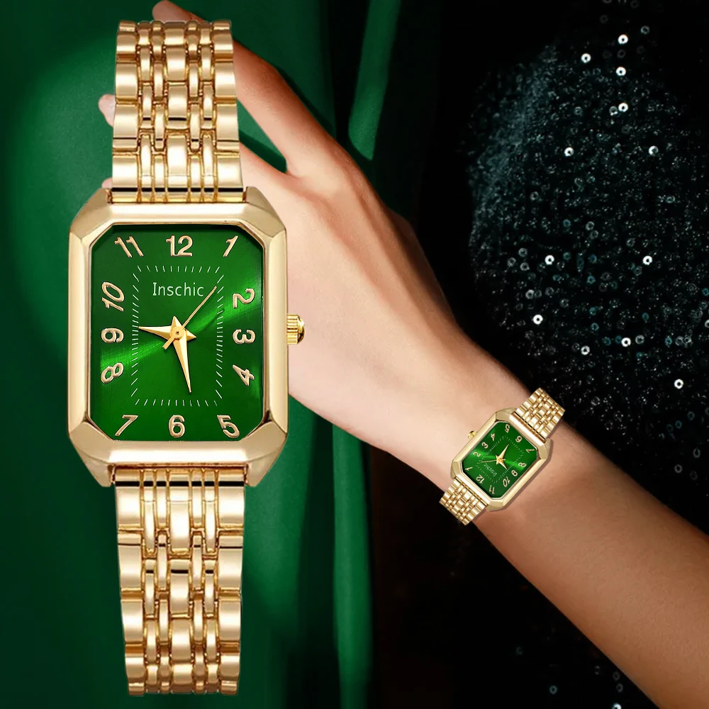 4-piece set of ladies' trend watches with different colored dials, alloy straps, high taste and high quality