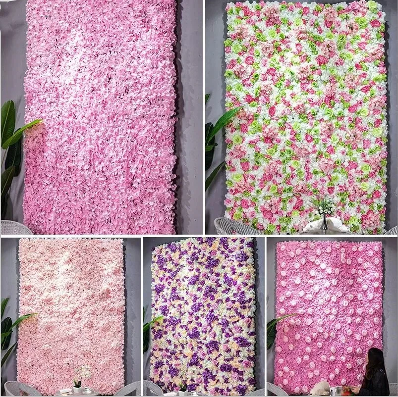 60x40 سنتيمتر زهرة اصطناعية الجدار الديكور الطريق الرصاص الكوبية الفاوانيا زهرة الورد حصيرة الزفاف قوس جناح زوايا ديكور الأزهار