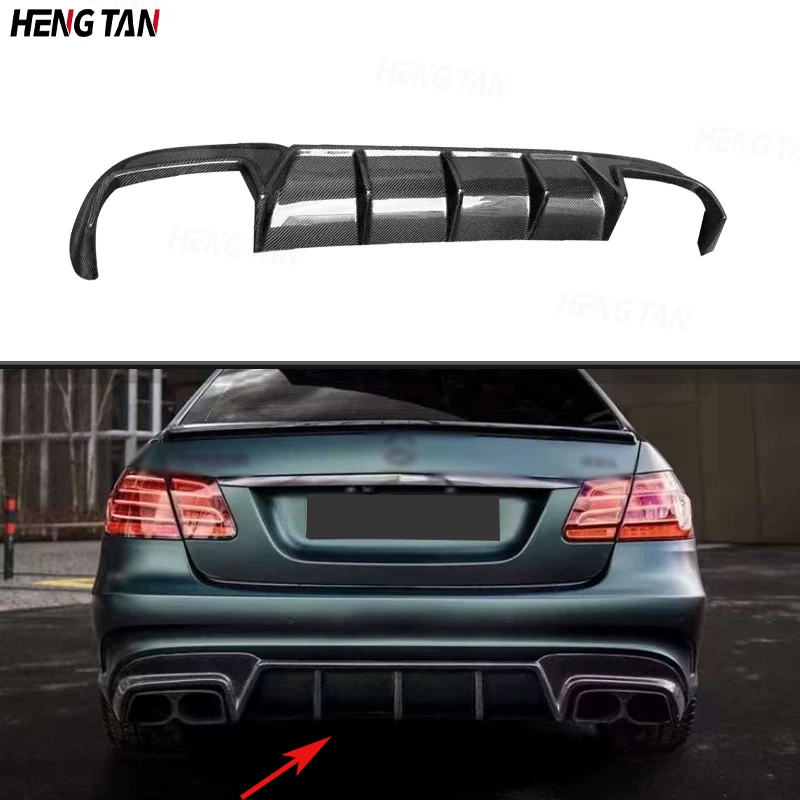 

For Benz C Class W212 E63 AMG 2014 -2016 Carbon Fiber Car Rear Bumper Lip Diffuser Spoiler Parts Body kit Car Accessories