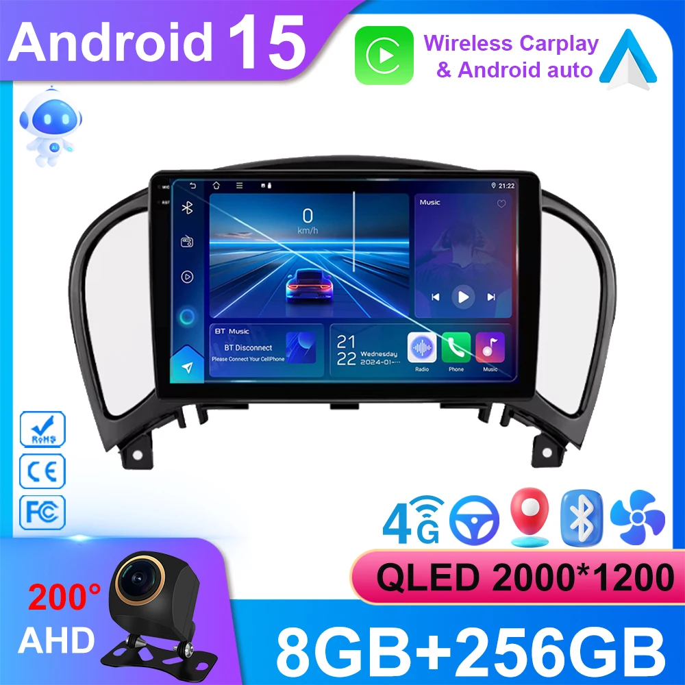 

9" Android15 Auto Multimedia Navigation GPS AutoRadio Video Stereo For Nissan Juke 2011 - 2017 DVD WIFI 2DIN TS10 High-performan