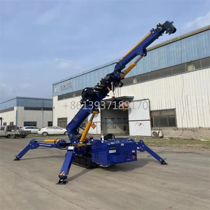 رافعة عنكبوت صغيرة 3 طن زاحفة ذاتية الدفع هيدروليكية تلسكوبية ذراع لاسلكي للتحكم عن بعد شهادة CE #5