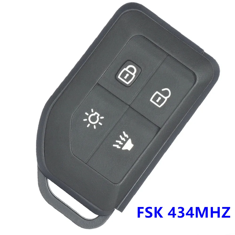 KEYECU Replacement 4 BUTTON REMOTE ALARM KEY FOB FSK 434MHZ Fit For VOLVO TRUCK FM410 FH16 32T