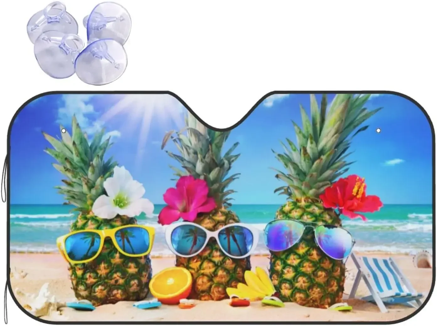 Beach Tropical Sunglasses Car Windshield Sun Shade Accessories Truck SUV Resistant Sun Foldable Easy To Carry 130x70cm/140x76cm