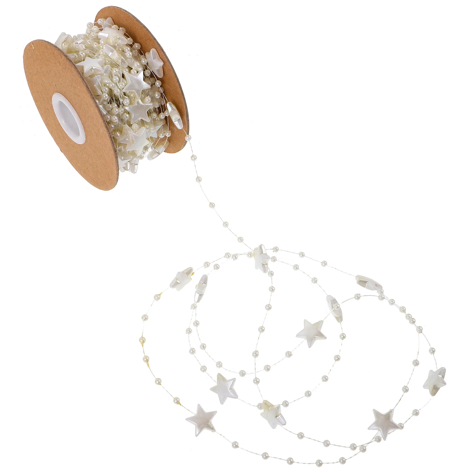 

1 Roll Sparkling Star Bead Chain Five Pointed Star Light Decor Pearl String for Home Festive Decoration DIY Ornament Craft