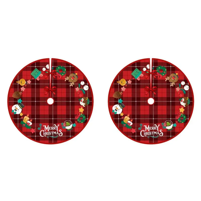 SEWS-2X Christmas Tree Skirt Carpet Floor Mat Outdoor Blanket Xmas Floor Mat Cover Home Party New Year Decoration, H