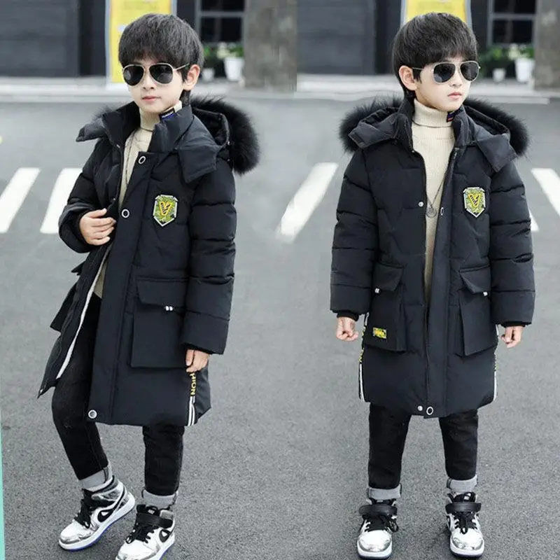 

2022Fashion Autumn Kids Clothes Toddler Boys Winter Warm Jacket For Boys Outerwear Coats Children Thickened Hooded Jackets Coat