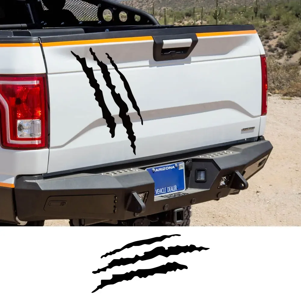 Pickup Rear Tail Claw Stickers For Ford F150 Raptor Isuzu Dmax Chevrolet Silverado Truck Tailgate Decals Decor Auto Accessories