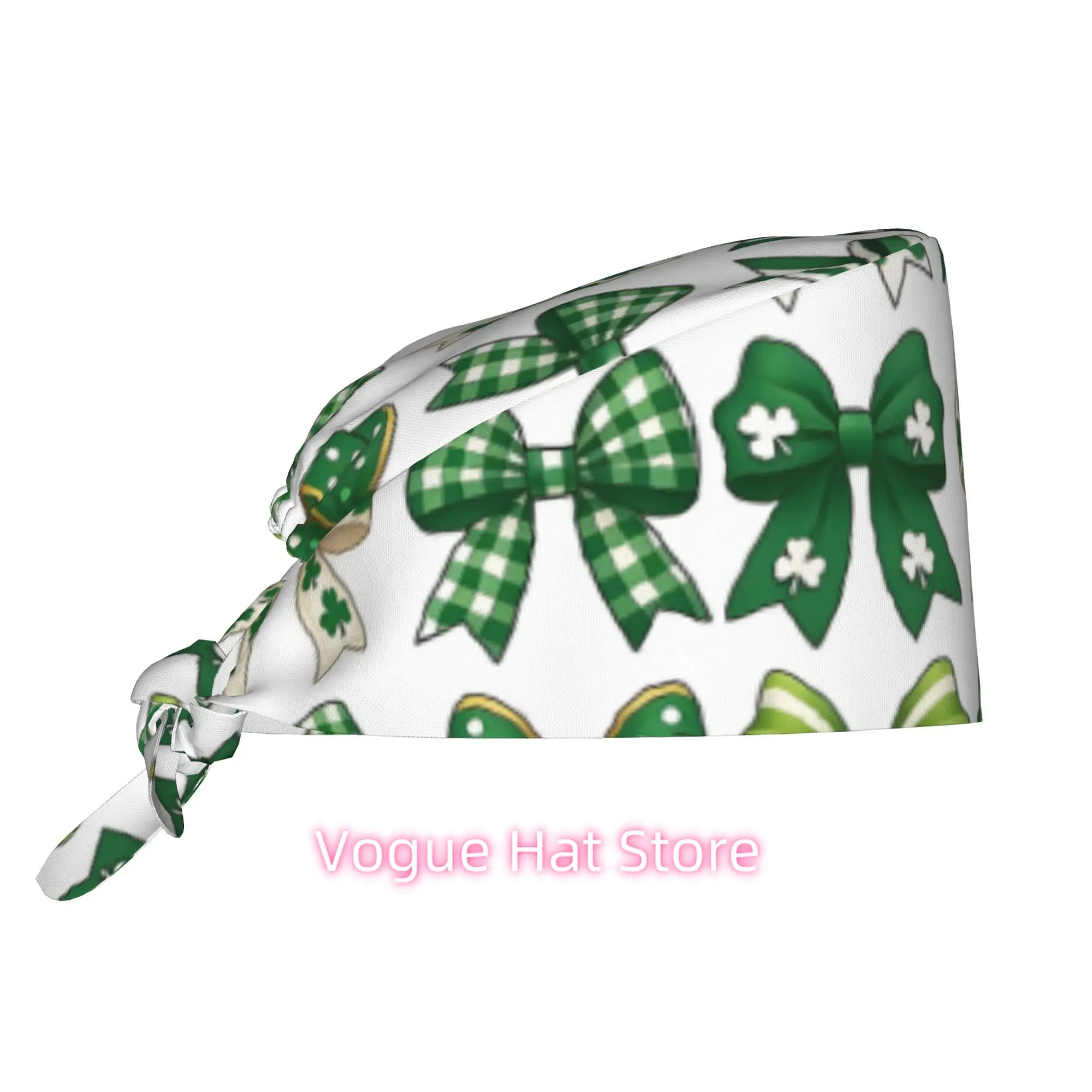 Green Shamrock And Striped Bows St PatrickS Day Collection Wear Your Profession with Pride. The Modern Work Cap for Nurses and C