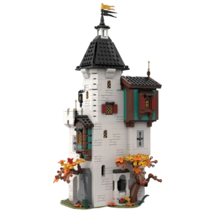 Spot MOC-189672 1213pcs MOC White Tower Assembly Building Blocks Castle DIY Building Bricks Model Toy For Collector