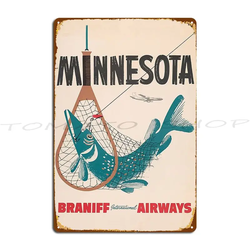 Vintage Minnesota Brannif Airways Metal Plaque Wall Pub Garage Painting Wall Cave Iron Tin Sign Poster