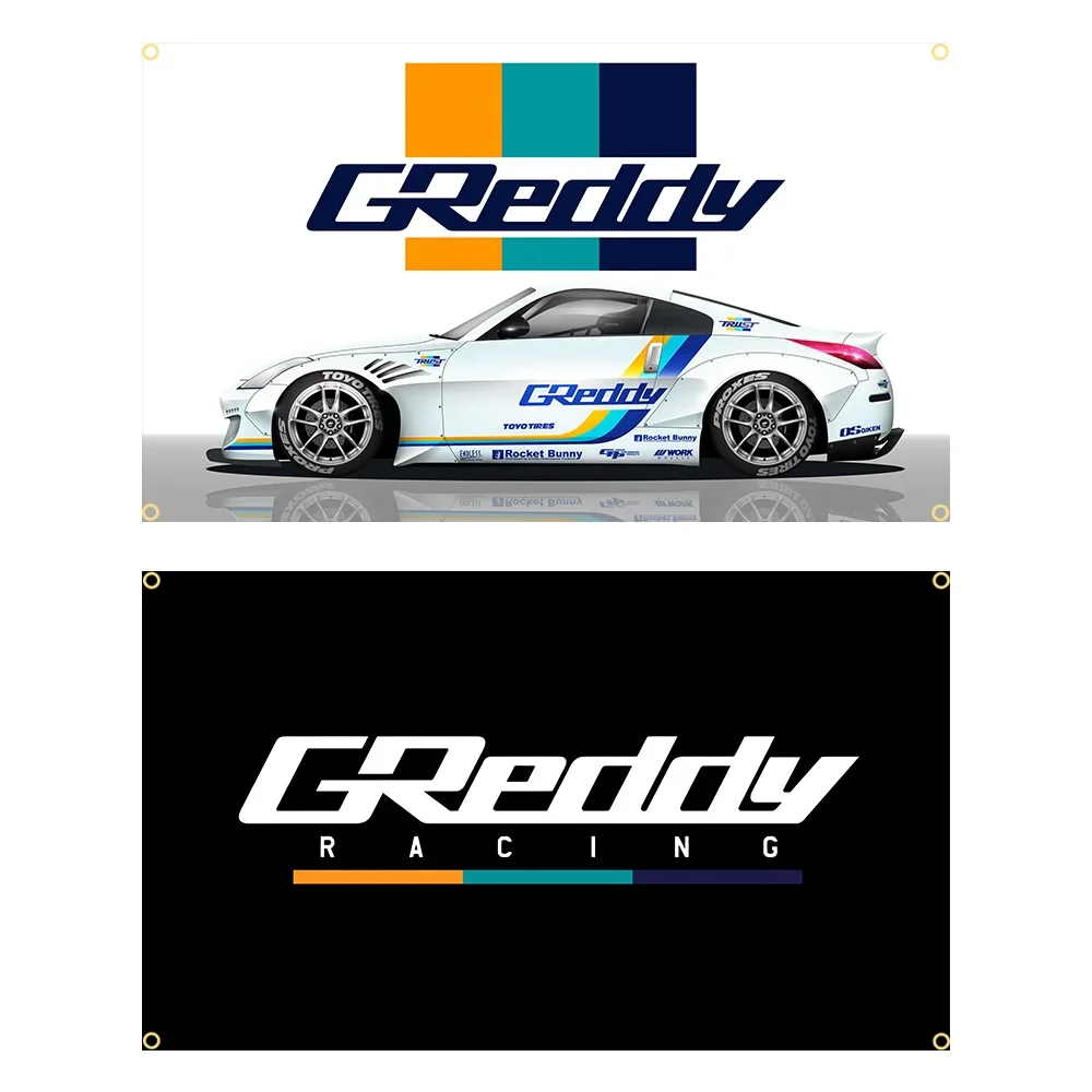 90x150cm Greddy Super Racing Flag Polyester Printed Car Banner For Decoration Tapestry